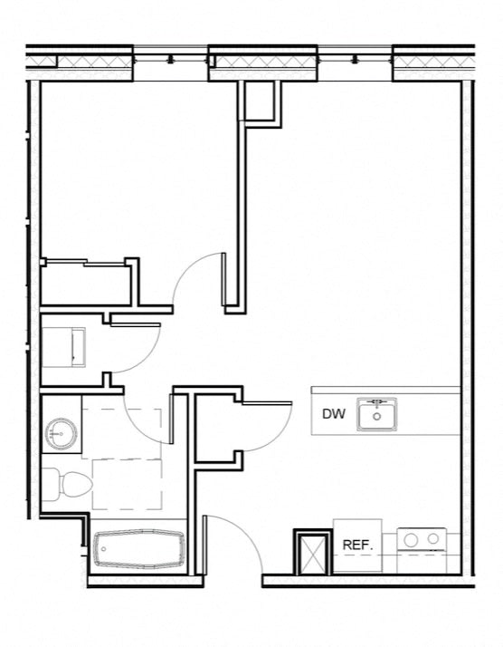 1 Bed 1 Bath - 206-606